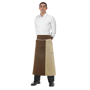 LONG WAIST APRON WITH FOLDED TOP AND POCKET