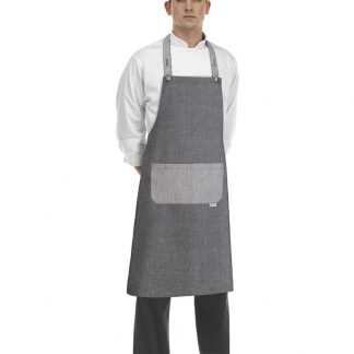 BIB APRON WITH POCKET AND STUD NECK ADJUSTER